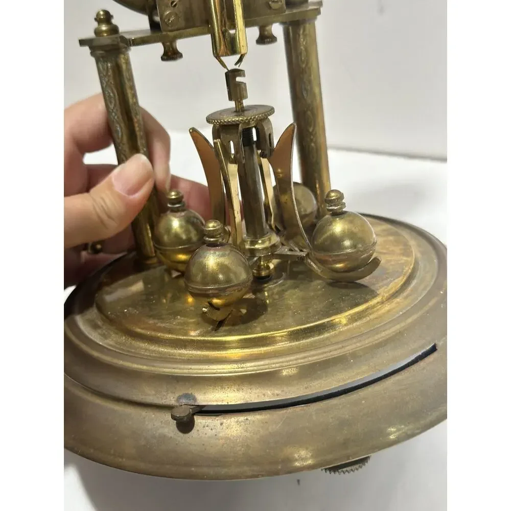 Antique‎ Clock Germany NO(0) Jewels unadjusted Torsion Dome For Parts or Repair